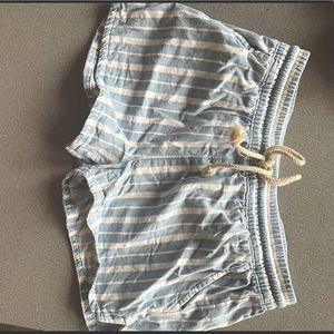 Blue and White Striped shorts